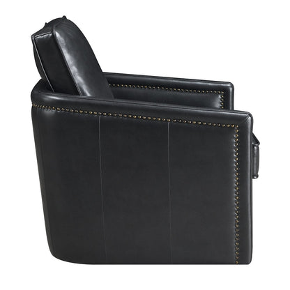 ACME Rocha Black Leather Aire Accent Chair with Swivel Model AC01885