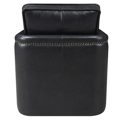 ACME Rocha Black Leather Aire Accent Chair with Swivel Model AC01885