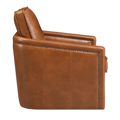 ACME Rocha Brown Leather Aire Accent Chair with Swivel Model AC01886