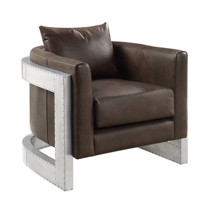 ACME Betla Espresso Top grain Leather Accent Chair Model AC01987