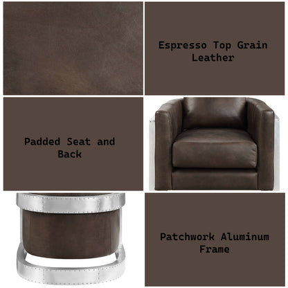 ACME Betla Espresso Top grain Leather Accent Chair Model AC01987