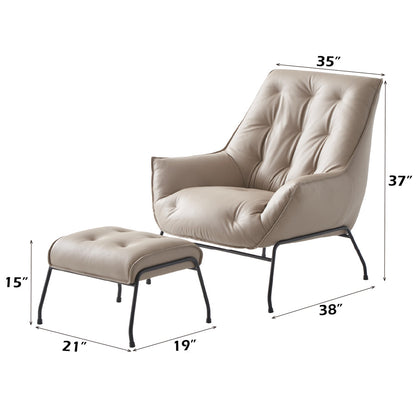 ACME Zusa Khaki Top Grain Leather Accent Chair Model AC02381