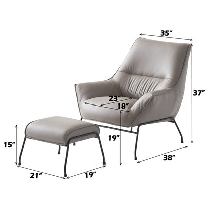 ACME Jabel Khaki Top Grain Leather Accent Chair Model AC02385