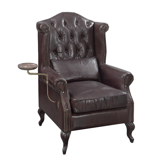 ACME Pino Vintage Brown Top Grain Leather Accent Chair Model AC02994