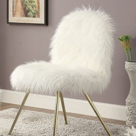 Furniture of America Caoimhe White/Gold Contemporary Accent Chair Model CM-AC6546