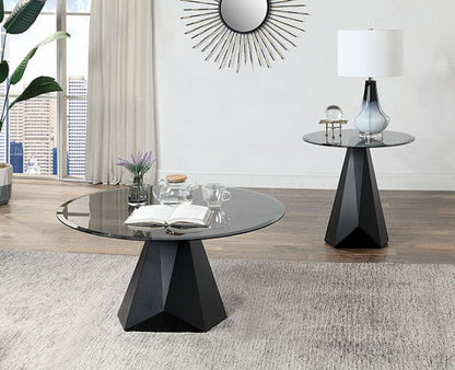 Furniture of America Bishop Black/Gray Contemporary End Table Model CM4192BK-E-TABLE