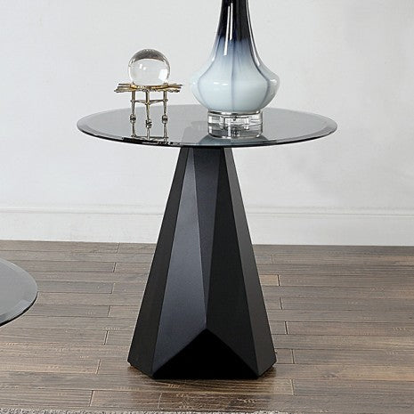 Furniture of America Bishop Black/Gray Contemporary End Table Model CM4192BK-E-TABLE