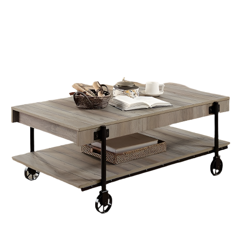Furniture of America Lobb Natural Tone/Black Industrial Coffee Table Model CM4217A-C