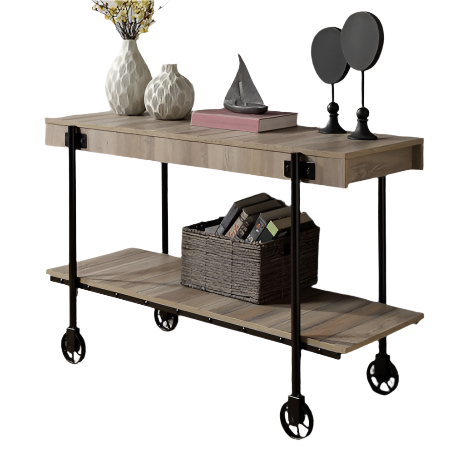 Furniture of America Lobb Natural Tone/Black Industrial Sofa Table Model CM4217A-S