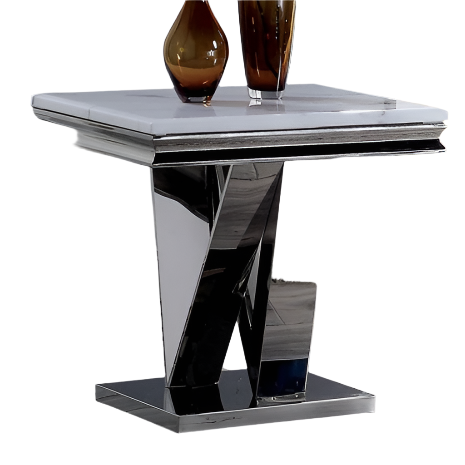 Furniture of America Villarsglane Chrome Glam End Table Model CM4284E-TABLE
