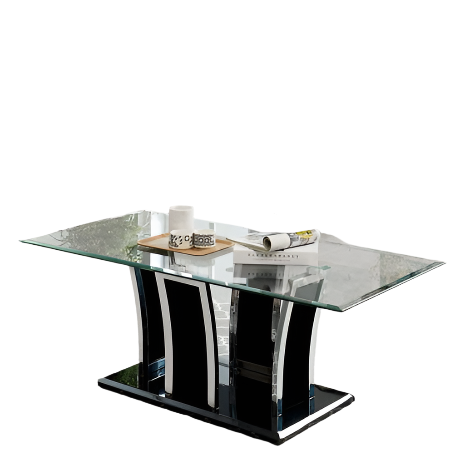 Furniture of America Staten Glossy Black/Chrome Contemporary Coffee Table Model CM4372BK-C-PK
