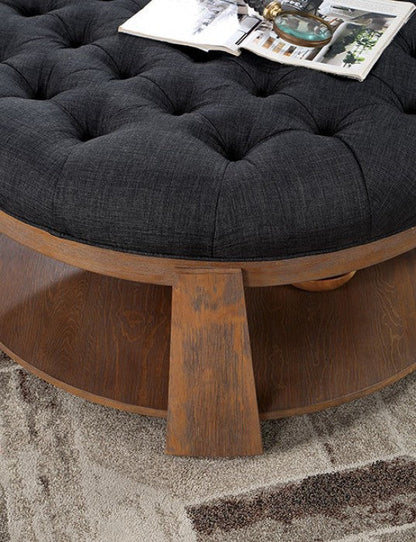Furniture of America Guis Natural/Dark Gray Transitional Ottoman Model CM4411DG-C