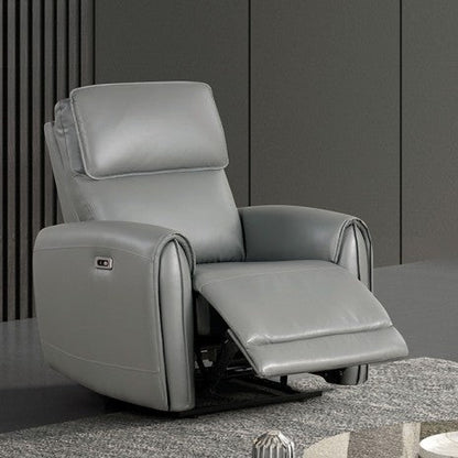 Furniture of America Schlieren Gray Contemporary Power Recliner Model FM6012GY-CH-PM