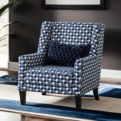 Furniture of America Colindale Gray/Blue Transitional Accent Chair Model FM61111BL-CH-PT
