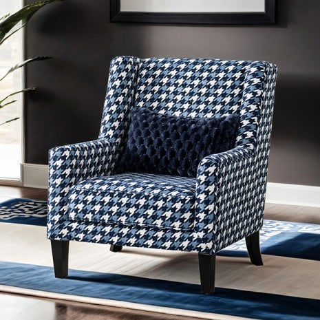 Furniture of America Colindale Gray/Blue Transitional Accent Chair Model FM61111BL-CH-PT