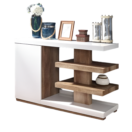 Furniture of America Moa White/Natural Tone Contemporary Sofa Table Model FOA4495S