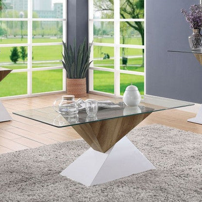 Furniture of America Bima White/Natural Tone Contemporary Coffee Table Model FOA4746C-TABLE
