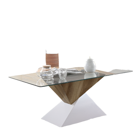 Furniture of America Bima White/Natural Tone Contemporary Coffee Table Model FOA4746C-TABLE