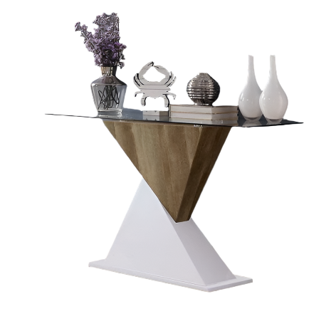 Furniture of America Bima White/Natural Tone Contemporary Sofa Table Model FOA4746S-TABLE