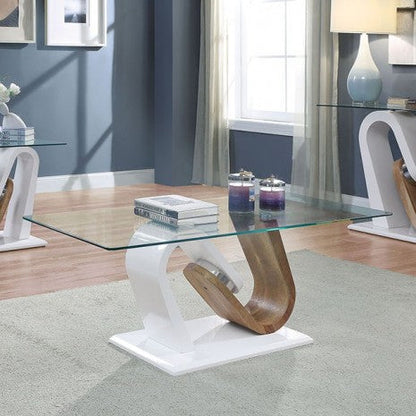Furniture of America Batam White/Natural Tone Contemporary Coffee Table Model FOA4748C-TABLE