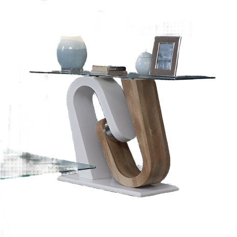 Furniture of America Batam White/Natural Tone Contemporary Sofa Table Model FOA4748S-TABLE