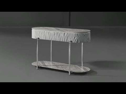 ACME Yukino Gray High Gloss & Chrome Sofa Table Model LV02413