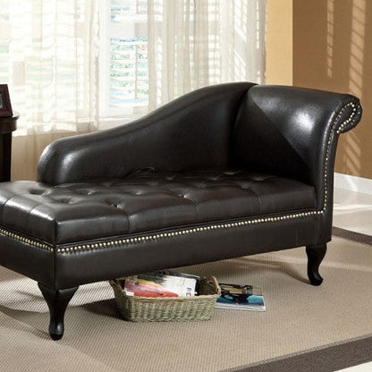Furniture of America Lakeport Black Transitional Chaise Model CM-BN6893