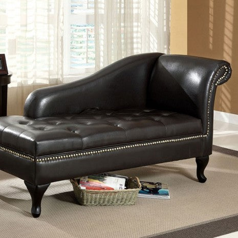 Furniture of America Lakeport Black Transitional Chaise Model CM-BN6893