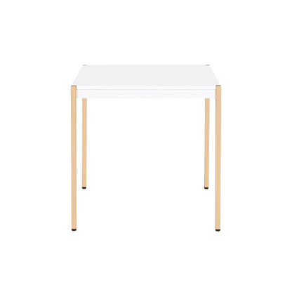 ACME Otrac White & Gold End Table Model LV00035
