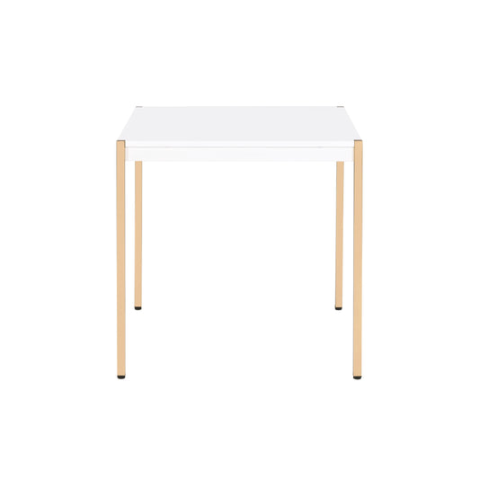 ACME Otrac White & Gold End Table Model LV00035