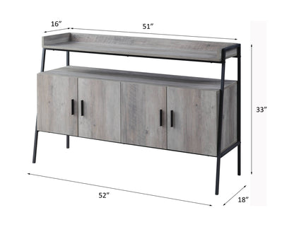 ACME Samiya Gray Oak & Black TV Stand Model LV00151