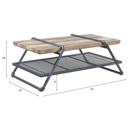 ACME Brantley Oak & Sandy Gray Coffee Table Model LV00430