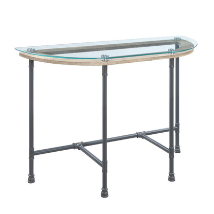 ACME Brantley Clear Glass & Sandy Gray Sofa Table Model LV00437