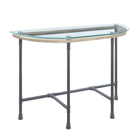 ACME Brantley Clear Glass & Sandy Gray Sofa Table Model LV00437