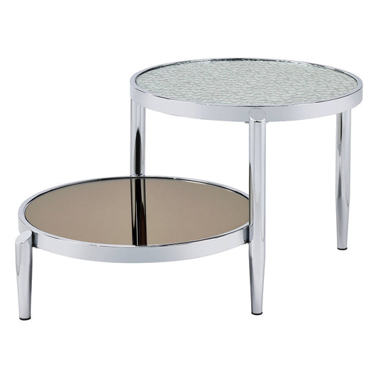 ACME Abbe Glass & Chrome Coffee Table Model LV00572