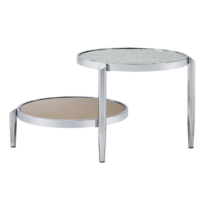 ACME Abbe Glass & Chrome Coffee Table Model LV00572