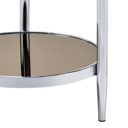 ACME Abbe Glass & Chrome Coffee Table Model LV00572