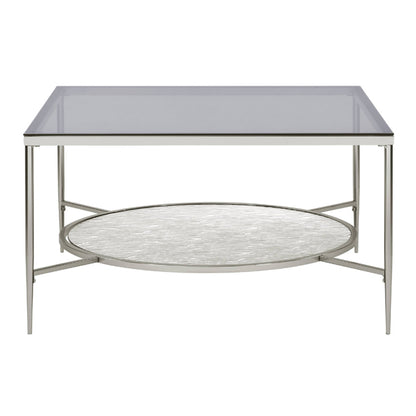 ACME Adelrik Glass & Chrome Coffee Table Model LV00574