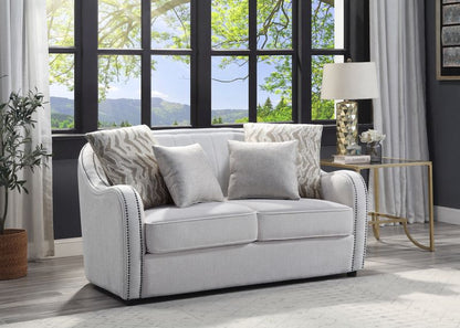 ACME Mahler Beige Linen Loveseat with 4 Pillows Model LV00579