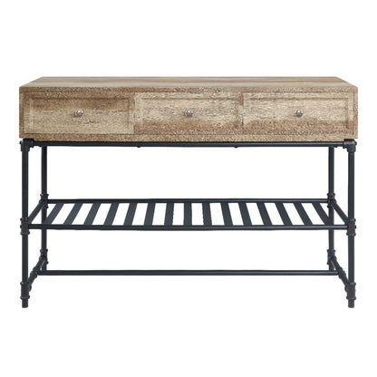 ACME Brantley Oak & Sandy Black Sofa Table Model LV00750