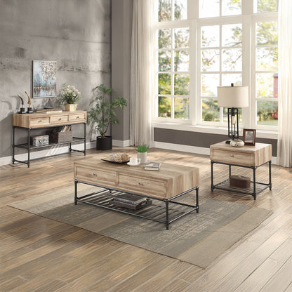 ACME Brantley Oak & Sandy Black Sofa Table Model LV00750