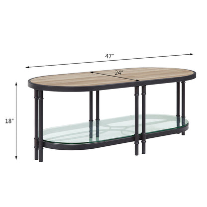 ACME Brantley Oak & Sandy Black Coffee Table Model LV00751