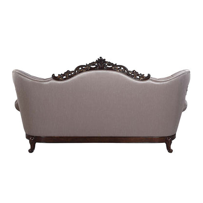 ACME Benbek Fabric & Antique Oak Sofa with 5 Pillows Model LV00809