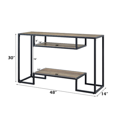 ACME Idella Rustic Oak & Black Sofa Table Model LV00887