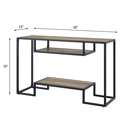 ACME Idella Rustic Oak & Black Sofa Table Model LV00887