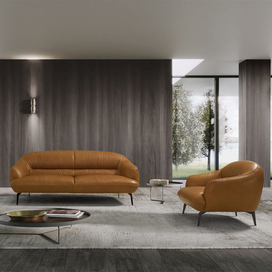 ACME Leonia Cognac Tan Top Grain Leather Loveseat Model LV00938