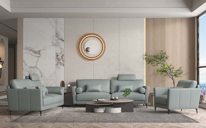 ACME Tussio Watery Top Grain Leather Loveseat with 5 Pillows Model LV00947