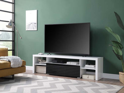 ACME Buck II White & Black High Gloss TV Stand Model LV00998