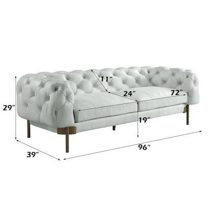 ACME Ragle Vintage White Top Grain Leather Sofa Model LV01021