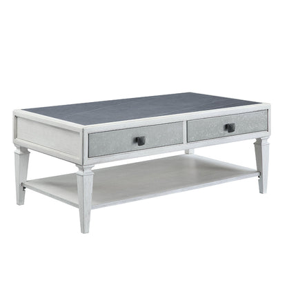 ACME Katia Rustic Gray & Weathered White Coffee Table Model LV01052